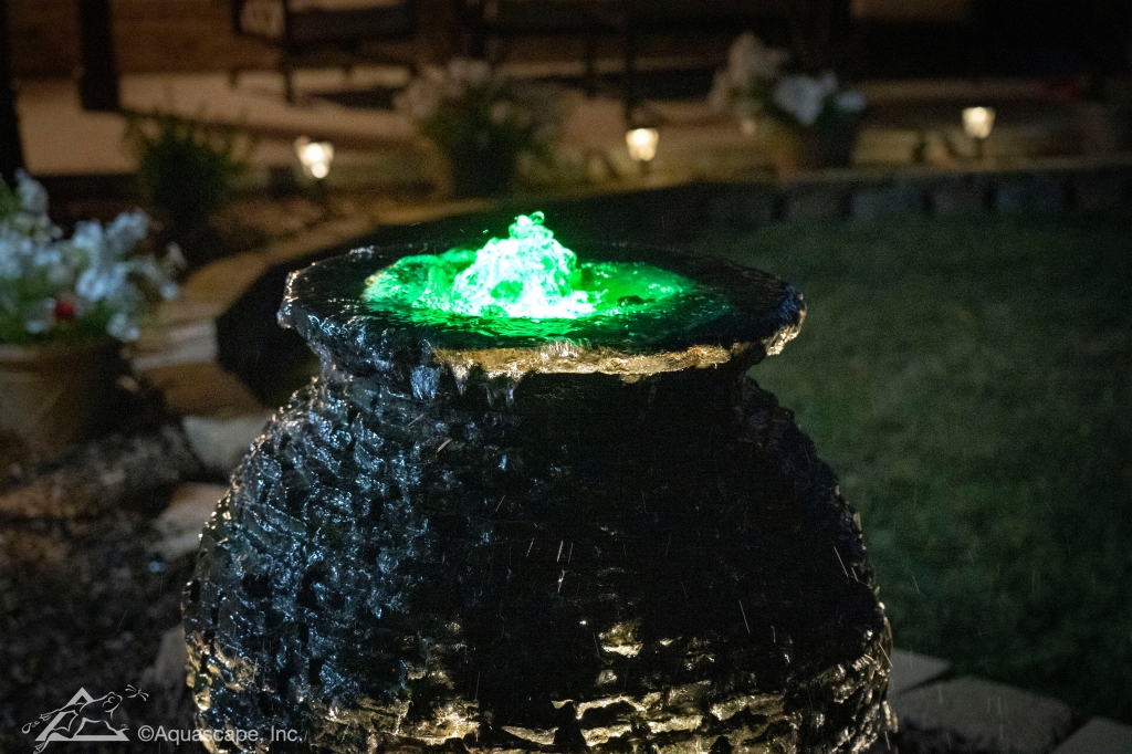 Water Feature with green LED lights