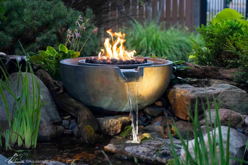 fire and water stacked slate fountain