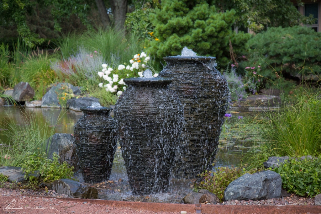 three urn fountains