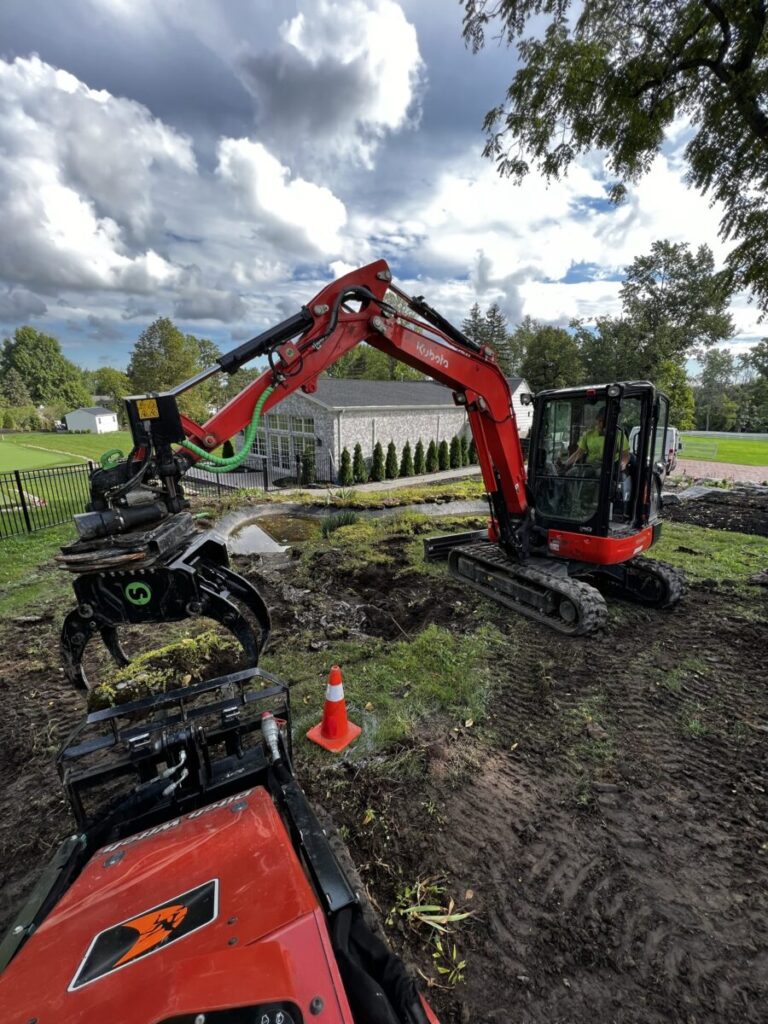 East Aurora Pond Construction